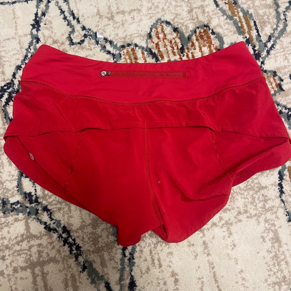 Women’s Red Lululemon Athletic Shorts